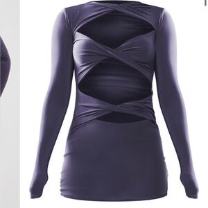 Elegant club Purple bodycon  Sleeve Dress